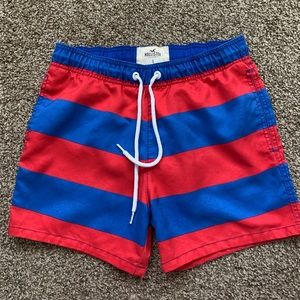 Hollister Swim Trunks Red & Blue Color